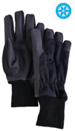 BLACK WINTER LINED SERINO GLOVE WITH CUFF