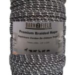PREMIUM 7mm Braided Rope 4xCU/4xSS 400m, BLACK w/White Mark