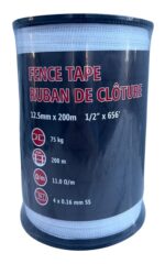 White 12.5mm Fence Tape 200m 4x.16mm