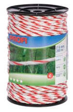 PROFI 6mm Poly Rope White/Red 6 Strand TriCOND 200M