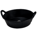 Black Rubber Feed Pan - With Handle
