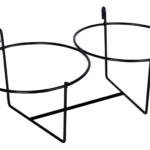 Double Calf Pail Holder Powder Coated Black With Small Hooks