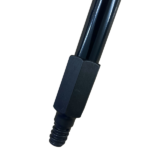 60" Black Metal Broom Handle with Hexagonal Plastic Tip